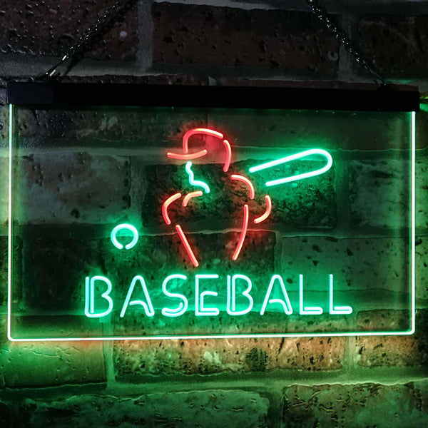 ADVPRO Baseball Sport Man Cave Bar Dual Color LED Neon Sign st6-i2892 - Green & Red
