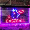ADVPRO Baseball Sport Man Cave Bar Dual Color LED Neon Sign st6-i2892 - Red & Blue