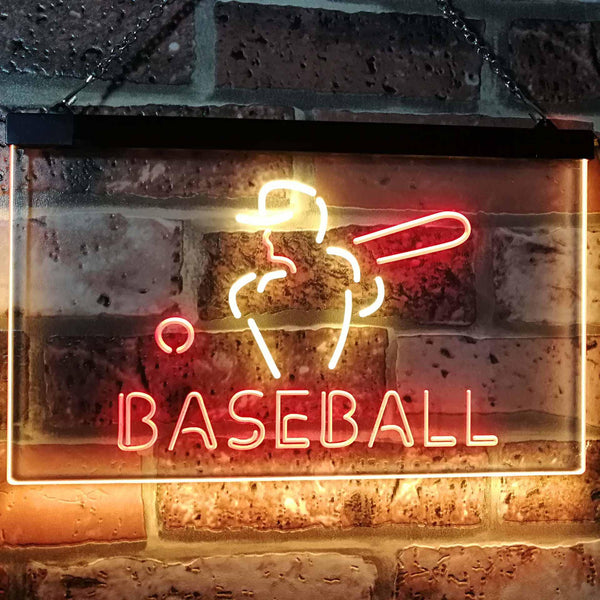 ADVPRO Baseball Sport Man Cave Bar Dual Color LED Neon Sign st6-i2892 - Red & Yellow