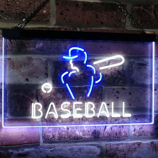 ADVPRO Baseball Sport Man Cave Bar Dual Color LED Neon Sign st6-i2892 - White & Blue