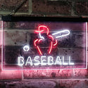 ADVPRO Baseball Sport Man Cave Bar Dual Color LED Neon Sign st6-i2892 - White & Red