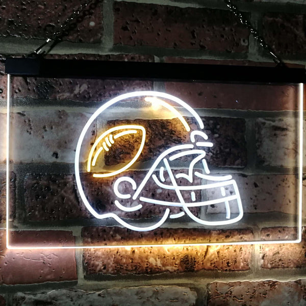 ADVPRO American Football Sport Man Cave Dual Color LED Neon Sign st6-i2902 - White & Yellow
