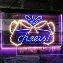 ADVPRO Home Bar Man Cave Pub Club Cheers Mugs Display Dual Color LED Neon Sign st6-i2912 - Blue & Yellow