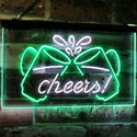 ADVPRO Home Bar Man Cave Pub Club Cheers Mugs Display Dual Color LED Neon Sign st6-i2912 - White & Green