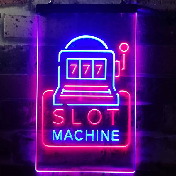 ADVPRO Slot Machine 777 Game Room  Dual Color LED Neon Sign st6-i2943 - Blue & Red
