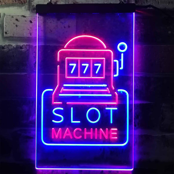 ADVPRO Slot Machine 777 Game Room  Dual Color LED Neon Sign st6-i2943 - Red & Blue