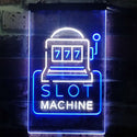 ADVPRO Slot Machine 777 Game Room  Dual Color LED Neon Sign st6-i2943 - White & Blue