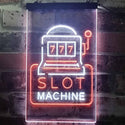 ADVPRO Slot Machine 777 Game Room  Dual Color LED Neon Sign st6-i2943 - White & Orange