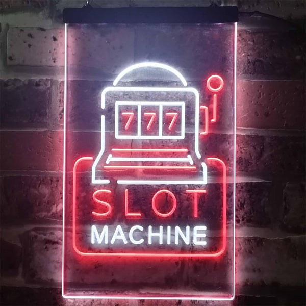 ADVPRO Slot Machine 777 Game Room  Dual Color LED Neon Sign st6-i2943 - White & Red