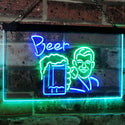 ADVPRO Beer Classic Man Cave Bar Decor Dual Color LED Neon Sign st6-i2952 - Green & Blue
