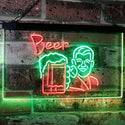 ADVPRO Beer Classic Man Cave Bar Decor Dual Color LED Neon Sign st6-i2952 - Green & Red