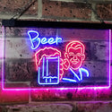 ADVPRO Beer Classic Man Cave Bar Decor Dual Color LED Neon Sign st6-i2952 - Red & Blue