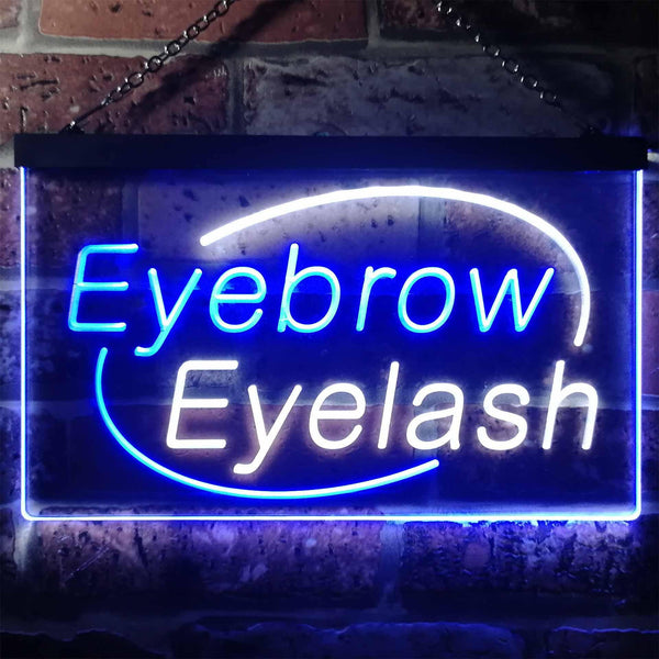 ADVPRO Eyebrow Eyelash Dual Color LED Neon Sign st6-i2964 - White & Blue