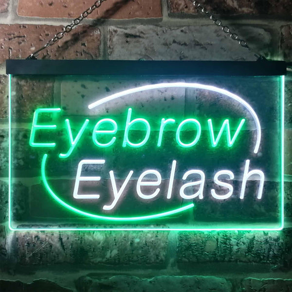 ADVPRO Eyebrow Eyelash Dual Color LED Neon Sign st6-i2964 - White & Green