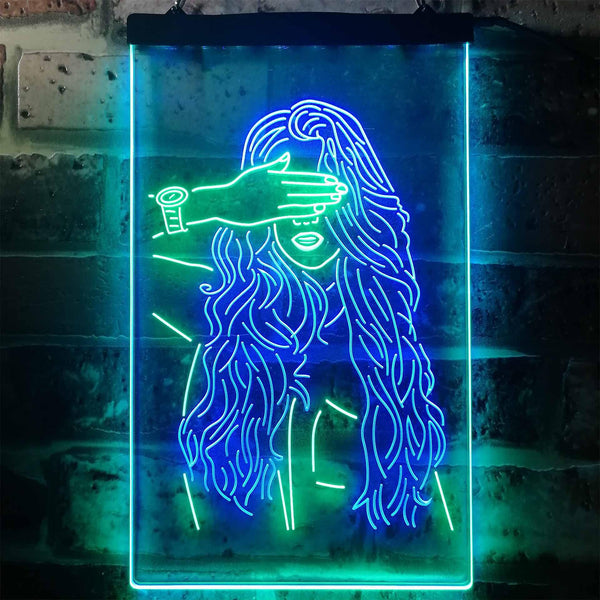 ADVPRO Beauty Salon Make Up Barber Display  Dual Color LED Neon Sign st6-i2965 - Green & Blue