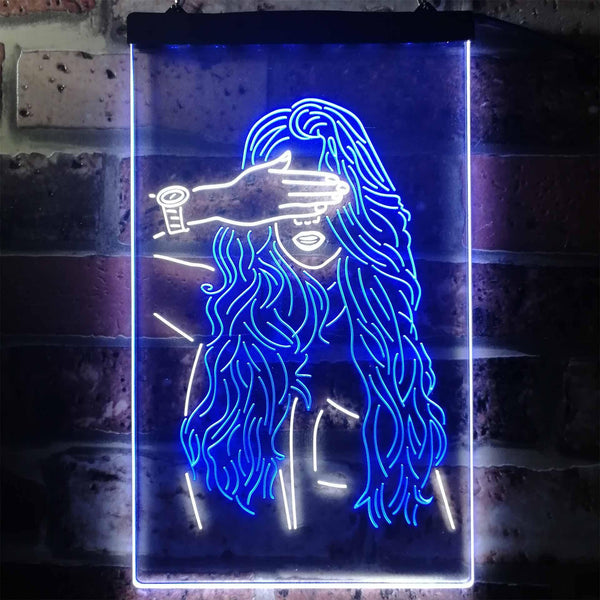 ADVPRO Beauty Salon Make Up Barber Display  Dual Color LED Neon Sign st6-i2965 - White & Blue