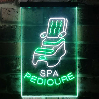 ADVPRO Spa Pedicure Massage Chair  Dual Color LED Neon Sign st6-i2975 - White & Green