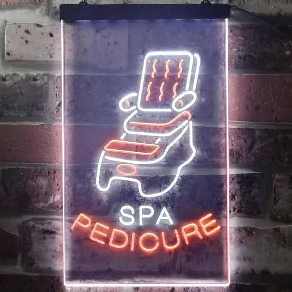 ADVPRO Spa Pedicure Massage Chair  Dual Color LED Neon Sign st6-i2975 - White & Orange