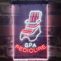 ADVPRO Spa Pedicure Massage Chair  Dual Color LED Neon Sign st6-i2975 - White & Red