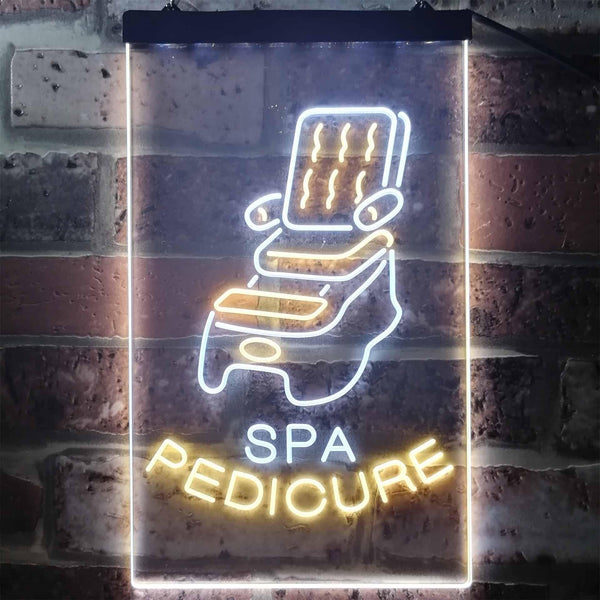 ADVPRO Spa Pedicure Massage Chair  Dual Color LED Neon Sign st6-i2975 - White & Yellow