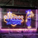 ADVPRO Cowboy Welcome to Las Vegas Beer Bar Pub Display Dual Color LED Neon Sign st6-i3005 - Blue & Yellow