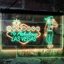 ADVPRO Cowboy Welcome to Las Vegas Beer Bar Pub Display Dual Color LED Neon Sign st6-i3005 - Green & Yellow