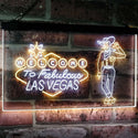 ADVPRO Cowboy Welcome to Las Vegas Beer Bar Pub Display Dual Color LED Neon Sign st6-i3005 - White & Yellow