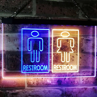 Led Restroom Sign ADVPRO LED Neon Light/ Wood Signs for Business | Restroom/ Toilet