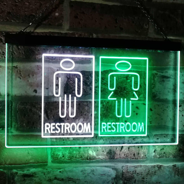 ADVPRO Restroom Male Female Boy Girl Toilet Dual Color LED Neon Sign st6-i3029 - White & Green