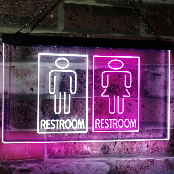 ADVPRO Restroom Male Female Boy Girl Toilet Dual Color LED Neon Sign st6-i3029 - White & Purple