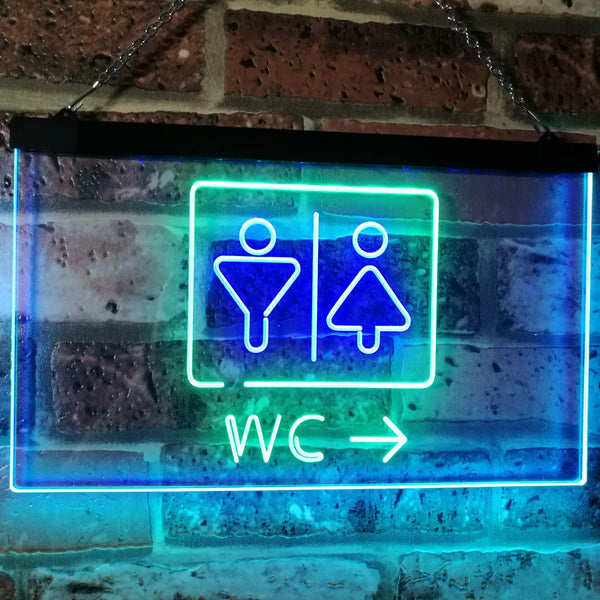 ADVPRO W.C. Toilet Restroom Display Restaurant Cafe Dual Color LED Neon Sign st6-i3033 - Green & Blue