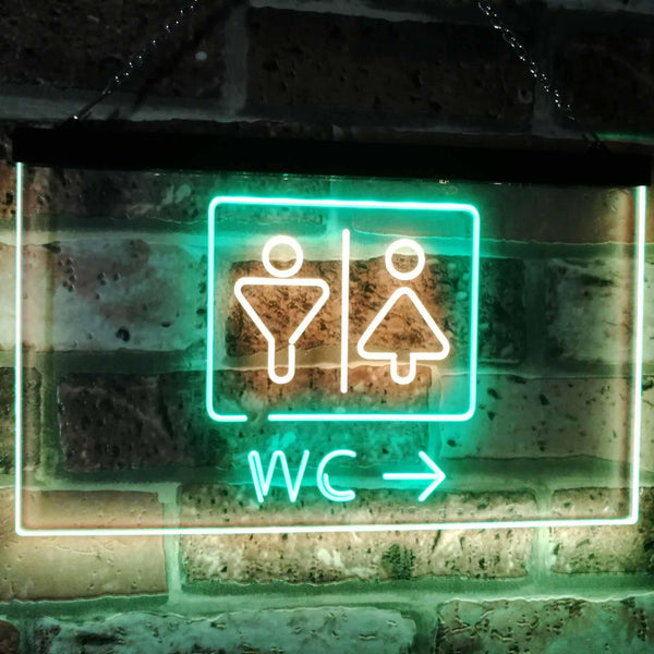 ADVPRO W.C. Toilet Restroom Display Restaurant Cafe Dual Color LED Neon Sign st6-i3033 - Green & Yellow
