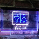 ADVPRO W.C. Toilet Restroom Display Restaurant Cafe Dual Color LED Neon Sign st6-i3033 - White & Blue