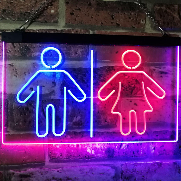 ADVPRO Toilet Man Woman Male Female Washroom WC Restroom Dual Color LED Neon Sign st6-i3047 - Blue & Red