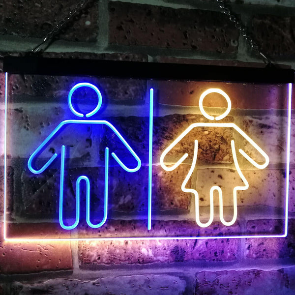 ADVPRO Toilet Man Woman Male Female Washroom WC Restroom Dual Color LED Neon Sign st6-i3047 - Blue & Yellow