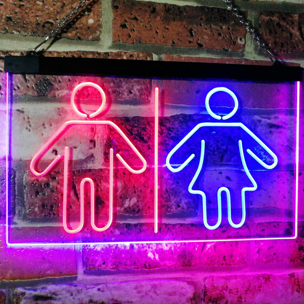 ADVPRO Toilet Man Woman Male Female Washroom WC Restroom Dual Color LED Neon Sign st6-i3047 - Red & Blue