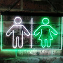 ADVPRO Toilet Man Woman Male Female Washroom WC Restroom Dual Color LED Neon Sign st6-i3047 - White & Green