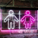 ADVPRO Toilet Man Woman Male Female Washroom WC Restroom Dual Color LED Neon Sign st6-i3047 - White & Purple