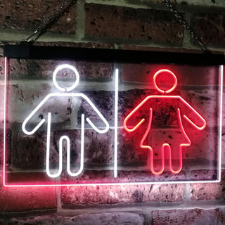 ADVPRO Toilet Man Woman Male Female Washroom WC Restroom Dual Color LED Neon Sign st6-i3047 - White & Red