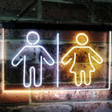 ADVPRO Toilet Man Woman Male Female Washroom WC Restroom Dual Color LED Neon Sign st6-i3047 - White & Yellow