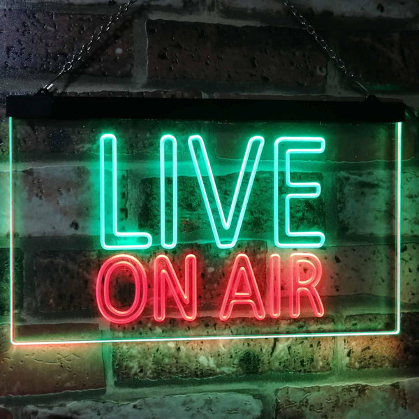 ADVPRO On Air Live Recording Studio Video Room Dual Color LED Neon Sign st6-i3064 - Green & Red