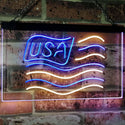 ADVPRO USA Flag Decoration United States of America Bar Beer Pub Club Dual Color LED Neon Sign st6-i3068 - Blue & Yellow
