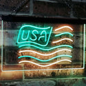 ADVPRO USA Flag Decoration United States of America Bar Beer Pub Club Dual Color LED Neon Sign st6-i3068 - Green & Yellow