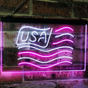 ADVPRO USA Flag Decoration United States of America Bar Beer Pub Club Dual Color LED Neon Sign st6-i3068 - White & Purple