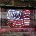 ADVPRO USA Flag Decoration United States of America Bar Beer Pub Club Dual Color LED Neon Sign st6-i3068 - White & Red