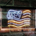 ADVPRO USA Flag Decoration United States of America Bar Beer Pub Club Dual Color LED Neon Sign st6-i3068 - White & Yellow