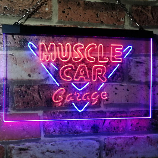 ADVPRO Muscle Car Garage Hot Rod Sport Car Bar Decor Dual Color LED Neon Sign st6-i3070 - Blue & Red