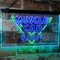 ADVPRO Muscle Car Garage Hot Rod Sport Car Bar Decor Dual Color LED Neon Sign st6-i3070 - Green & Blue