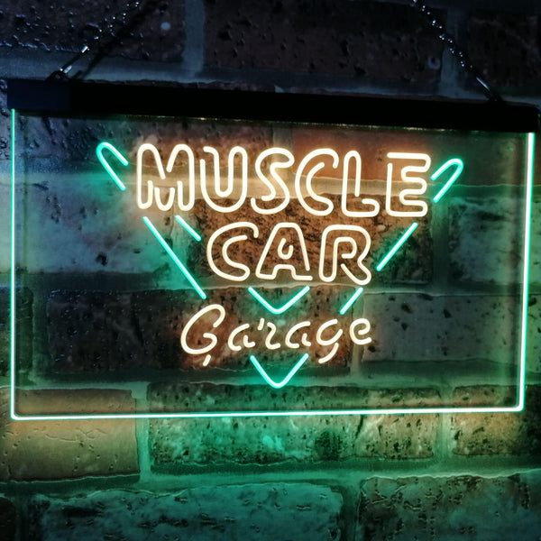 ADVPRO Muscle Car Garage Hot Rod Sport Car Bar Decor Dual Color LED Neon Sign st6-i3070 - Green & Yellow