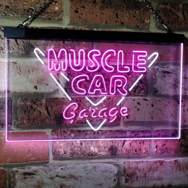 ADVPRO Muscle Car Garage Hot Rod Sport Car Bar Decor Dual Color LED Neon Sign st6-i3070 - White & Purple